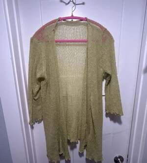 Lost River Cardigan Green Rayon Knit Open Front Maui Jacket